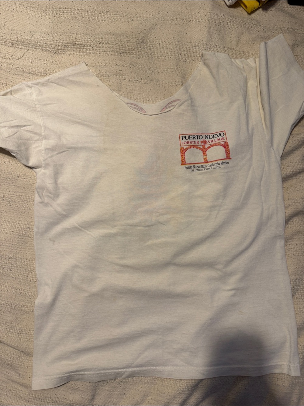 Vintage Baja California Mexico  Short-Sleeve Graphic Tee with Red Print